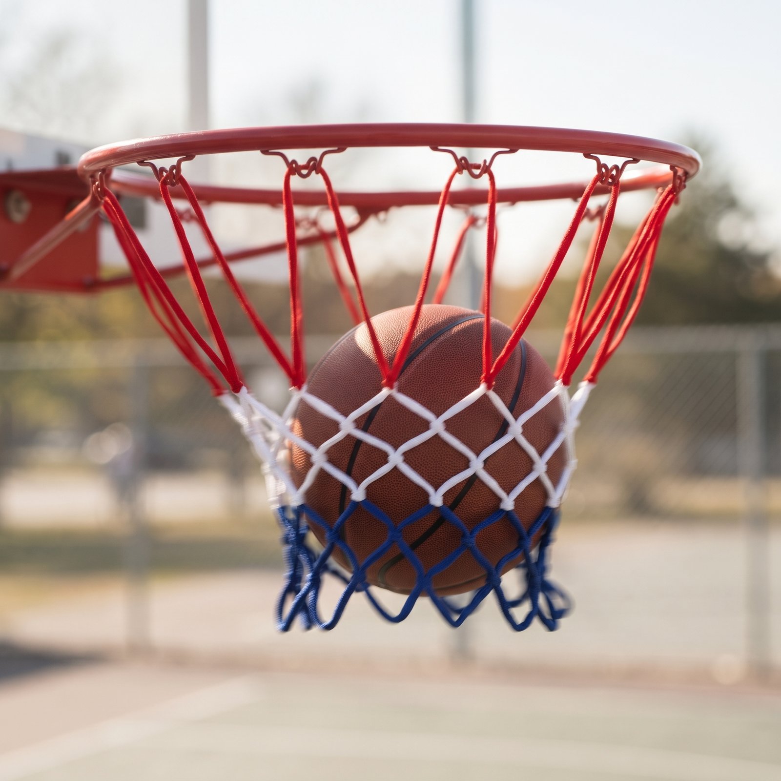 Wall Mounted Basketball Hoop with Net - Red Steel Rim for Indoor & Outdoor Practice - Image 4